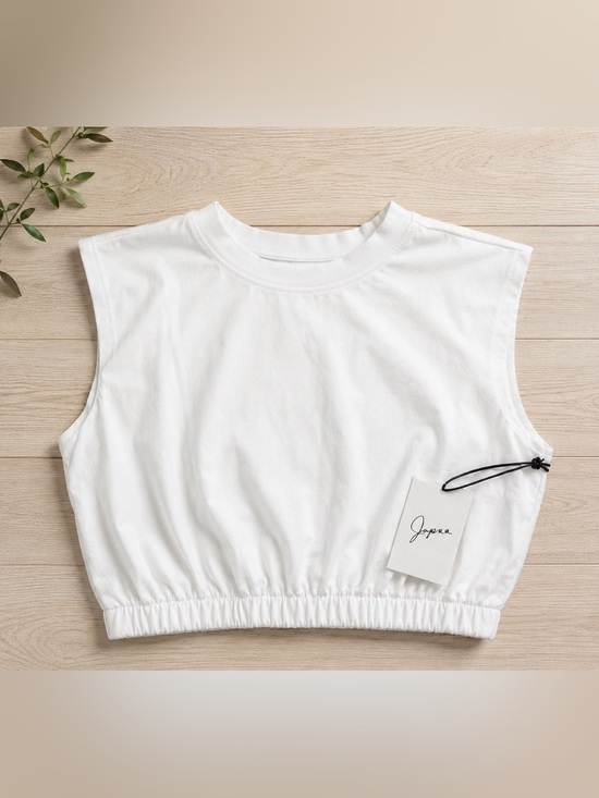 Jopna Tops - Japna White Cropped Tank Top